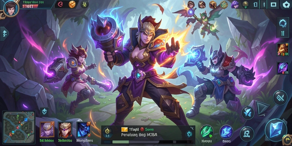 Tampilan gameplay MOBA yang menarik dan seru di 11TBET.