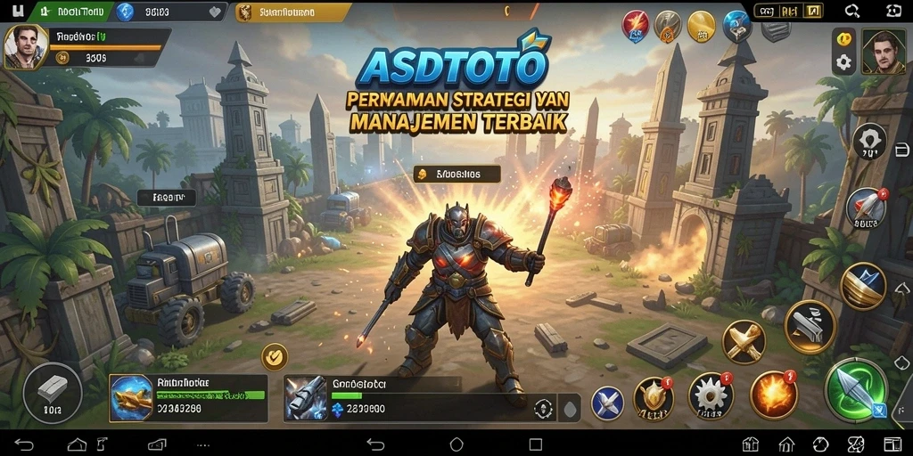 Tampilan gameplay ASDTOTO menunjukkan strategi dan manajemen sumber daya.
