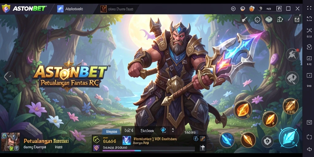 Tampilan gameplay seru di ASTONBET dengan pertarungan epik dan karakter unik.
