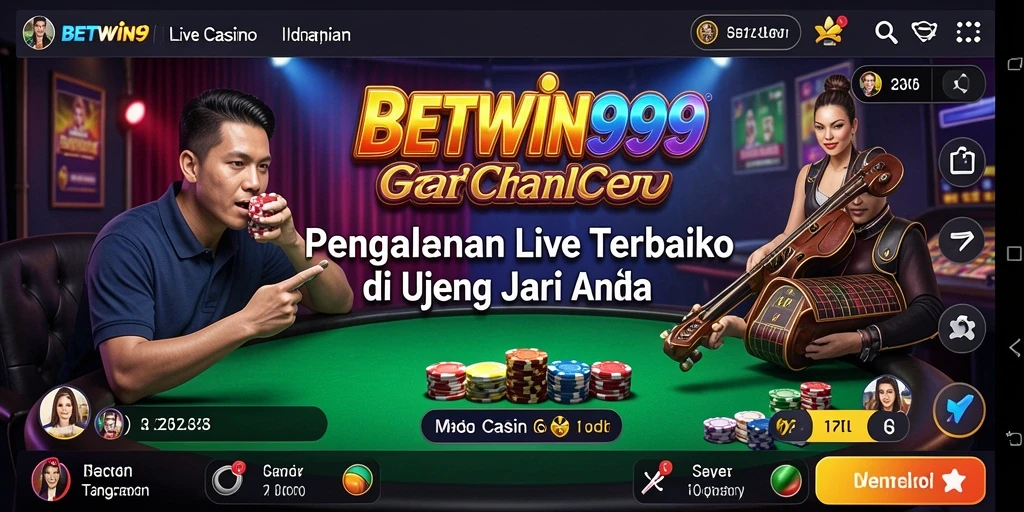 Tampilan antarmuka urban dan dealer langsung BETWIN999 saat bermain Live Casino.