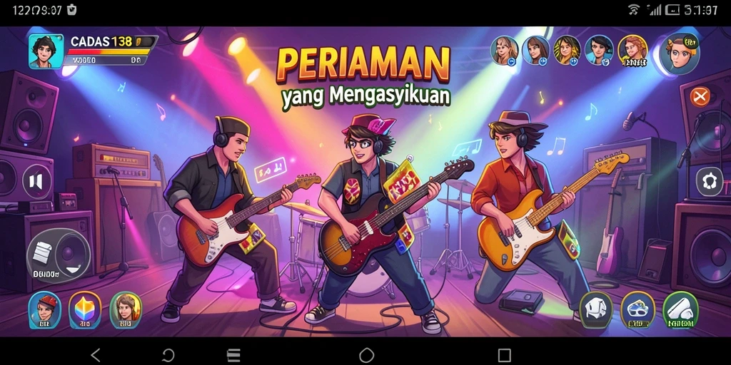 Tampilan gameplay CADAS138 dengan suasana musik yang menarik.