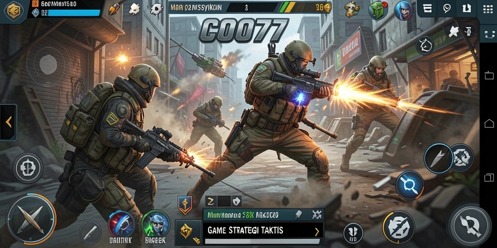Tampilan gameplay COO77 yang menegangkan dan strategis.