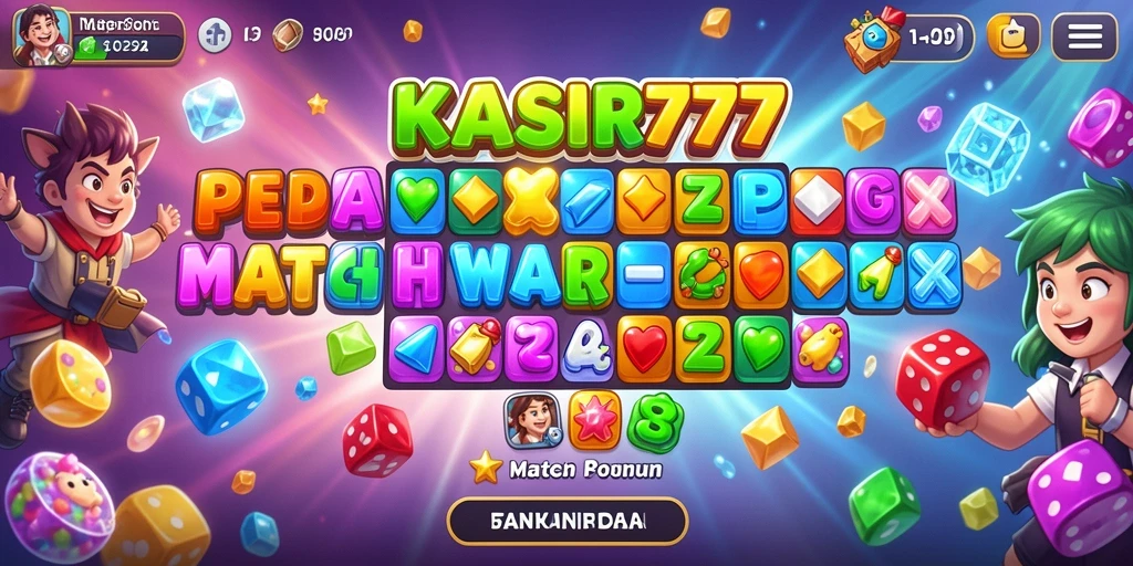 Tampilan gameplay KASIR777 dengan aksi Match-3 yang seru.