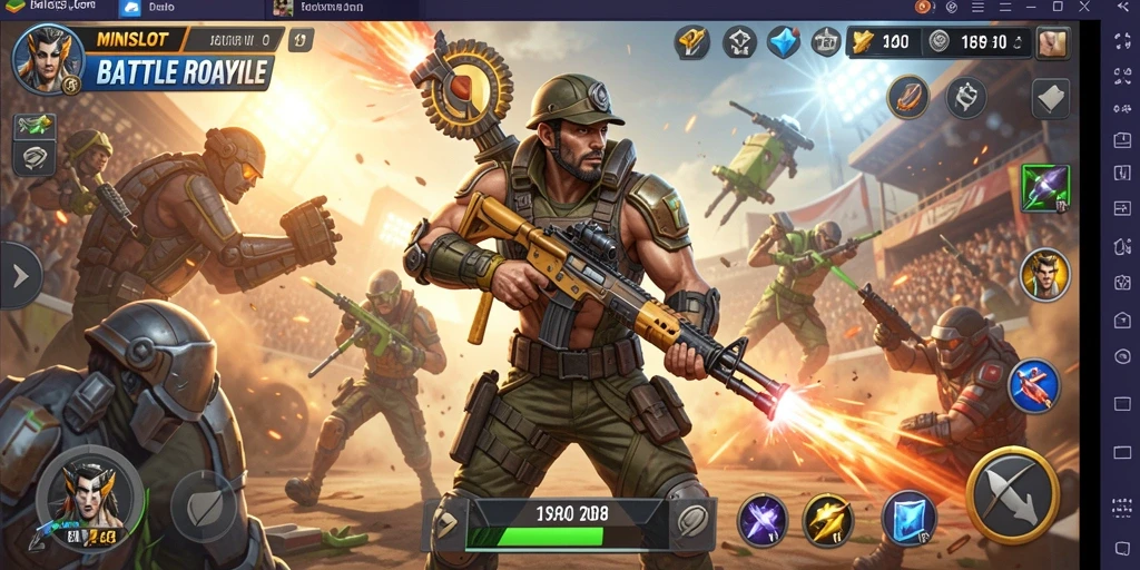Tampilan gameplay seru dalam arena pertarungan Battle Royale.