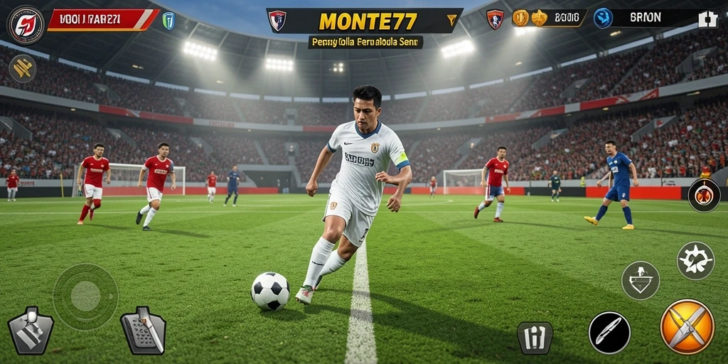 Tampilan gameplay menarik di lapangan sepak bola MONTE77.