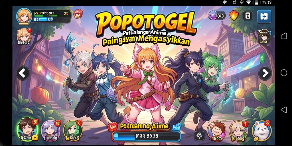 Screenshot utama POPOTOGEL yang menampilkan aksi seru game Anime.