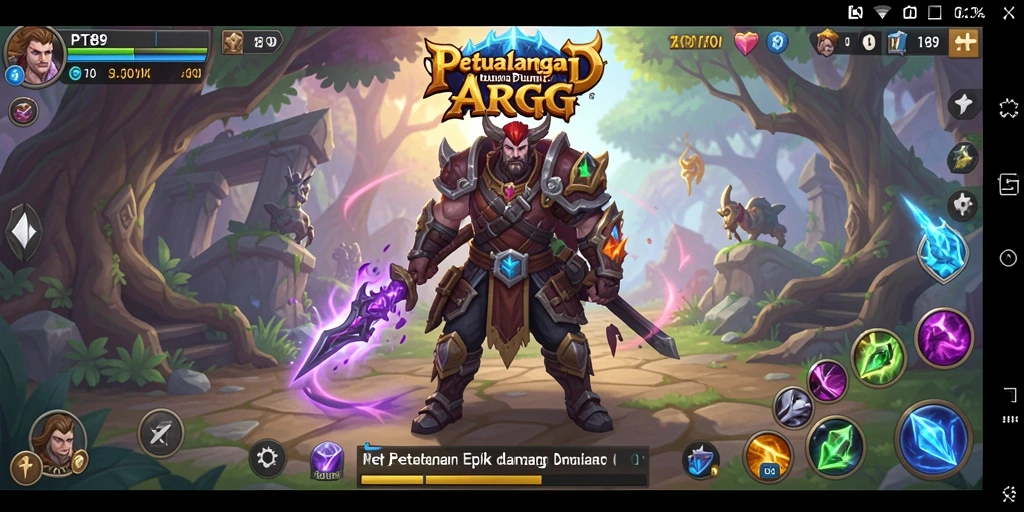Screenshot menampilkan pemain bertarung melawan monster besar dalam game ARPG.