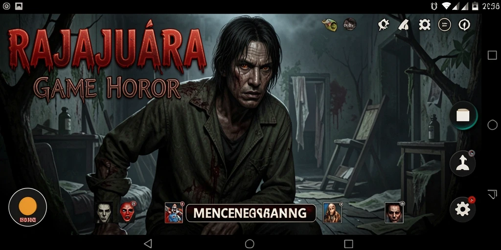 Tampilan gameplay menakutkan dari RAJAJUARA dengan suasana angker.
