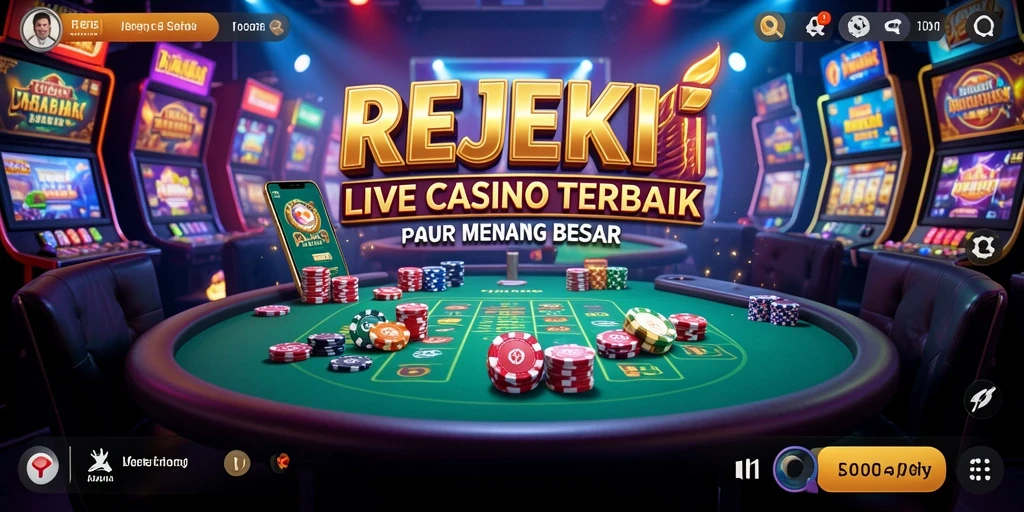 Tampilan gameplay Live Casino yang menarik dari REJEKI.