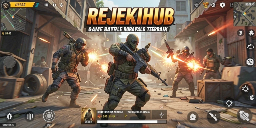 Tangkapan layar gameplay seru di REJEKIHUB dengan aksi Battle Royale.