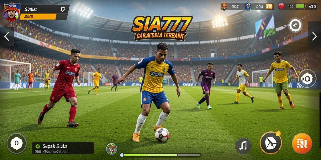 Tampilan gameplay mendebarkan dari SIA777 saat pertandingan sepak bola berlangsung.
