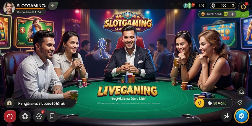 Tampilan gameplay Live Casino yang menarik dan interaktif dari SLOTGAMING.