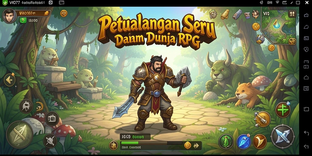 Screenshot utama VIO77 menampilkan petualangan karakter dalam dunia RPG.